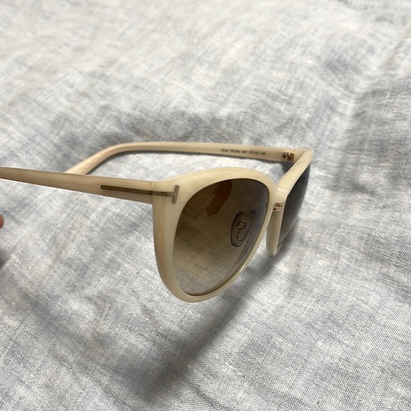 Tom Ford Gina TF 345 20F Ivory/Brown Gradient Cat-eye Sunglasses - Picture 6 of 9